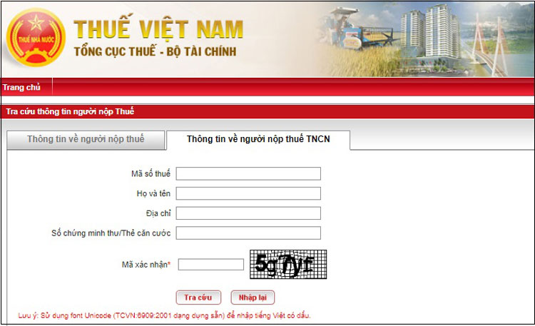 tra cứu mã số thuế 