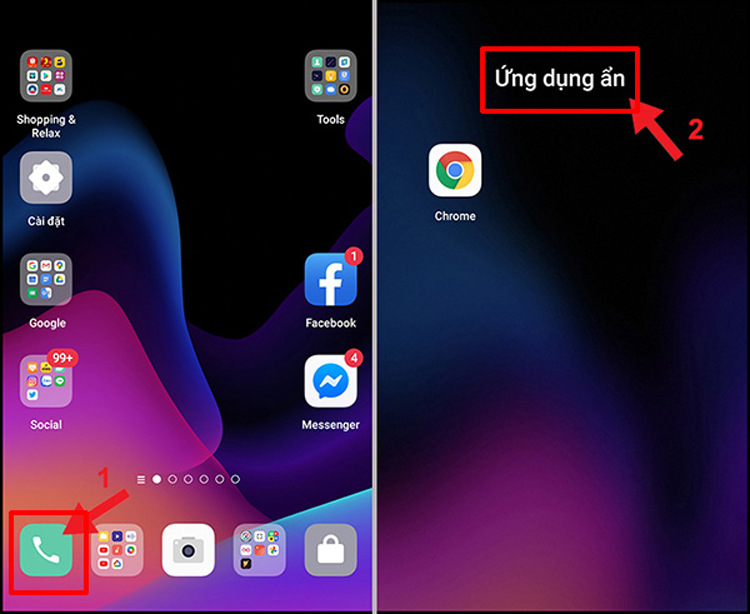 ẩn ứng dụng trên Oppo 