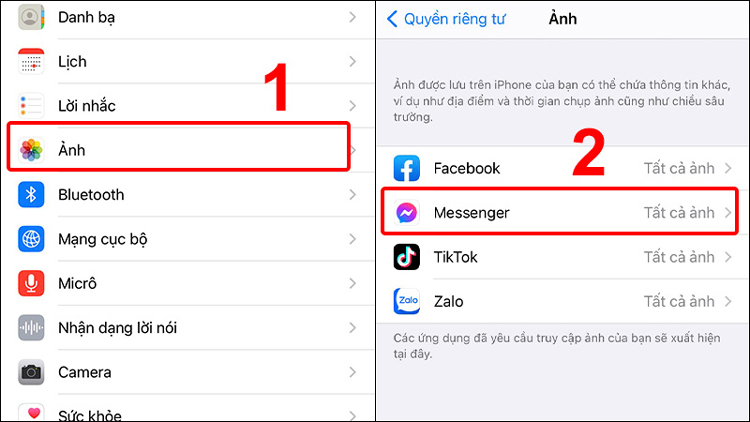 messenger không gửi được ảnh