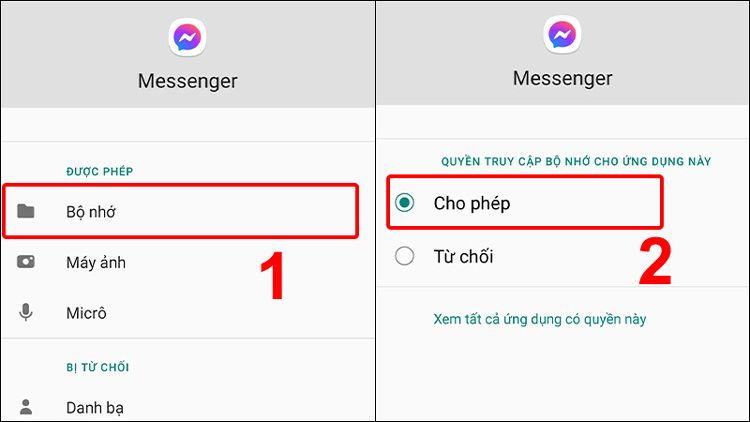 khắc phục messenger không gửi được ảnh