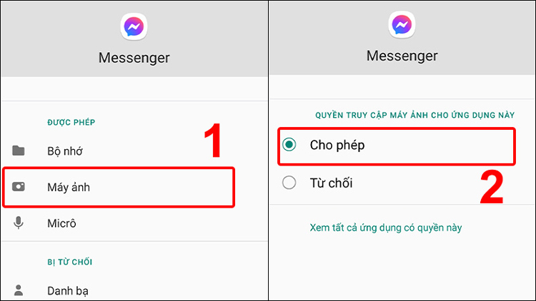 khắc phục messenger không gửi được ảnh