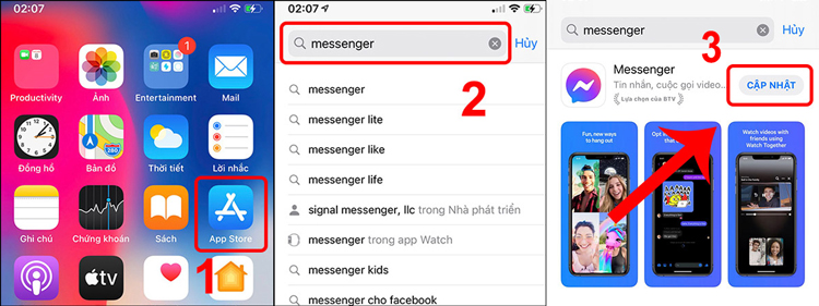 khắc phục messenger không gửi được ảnh