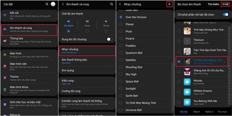 đổi nhạc chuông Messenger