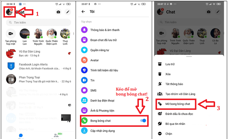 ghim tin nhắn Messenger 