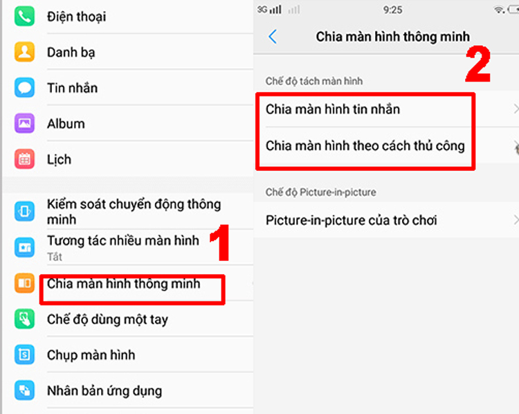cách chia đôi màn hình điện thoại Vivo