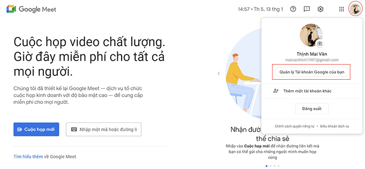 cách đổi tên trên google meet