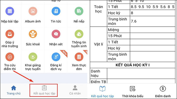 sổ liên lạc điện tử học sinh