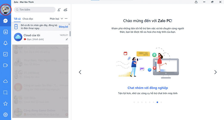 cách đổi tên zalo trên máy tính
