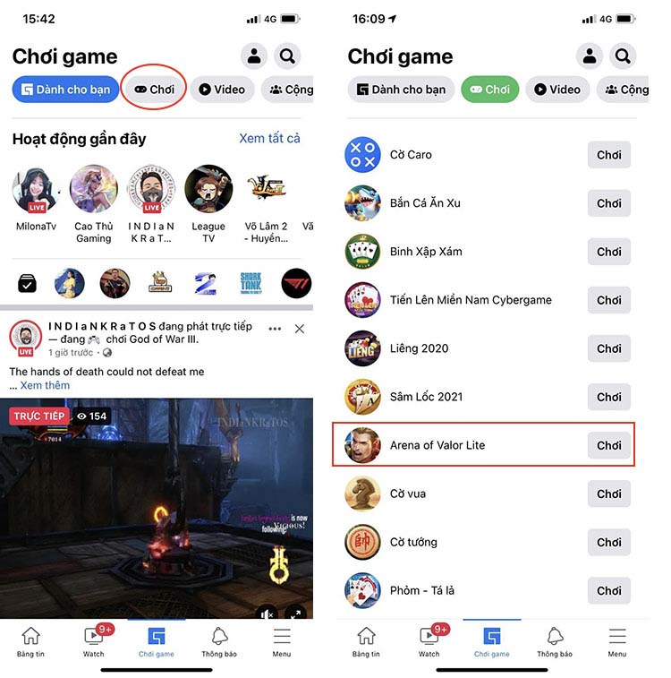 Cách chơi liên quân trên Facebook