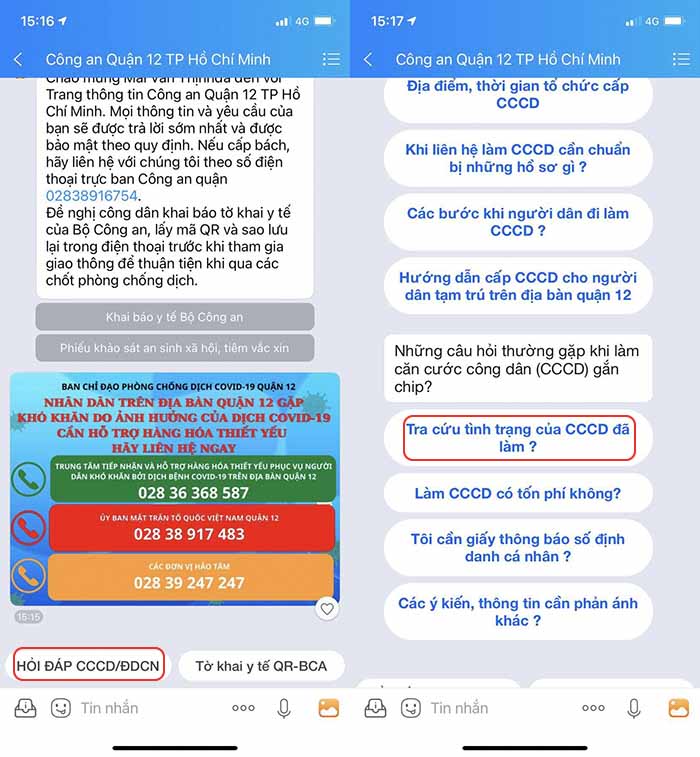 tra cứu tiến độ cấp CCCD