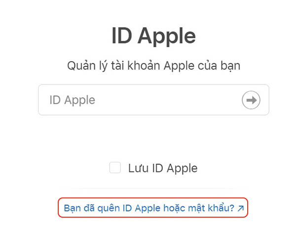 lấy lại mật khẩu icloud
