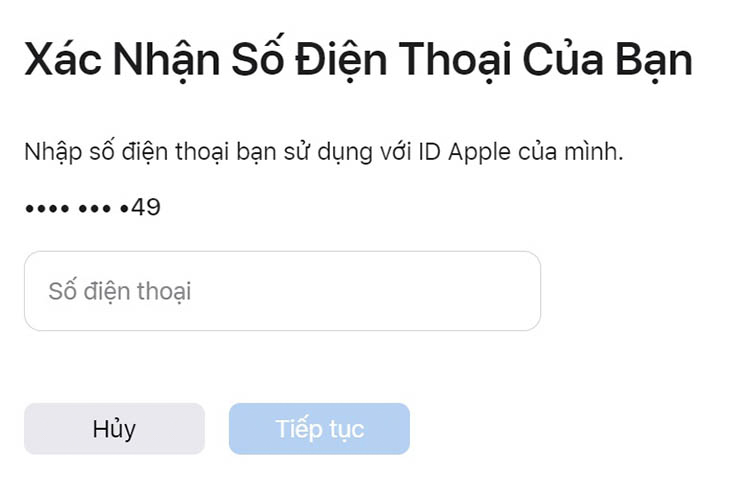 lấy lại mật khẩu icloud