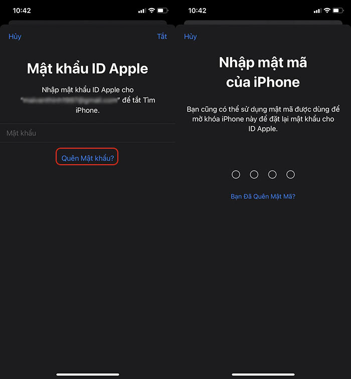 lấy lại mật khẩu icloud
