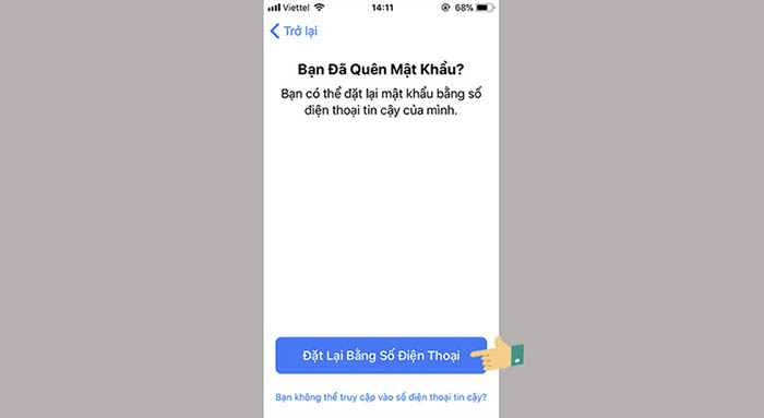 lấy lại mật khẩu icloud