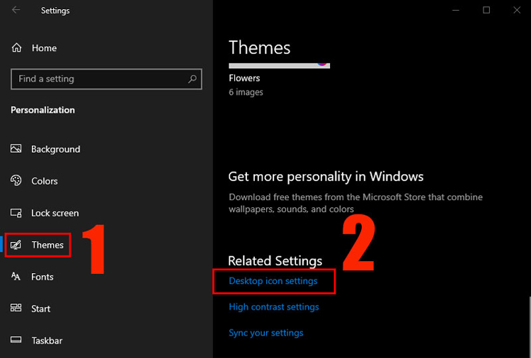 ẩn icon trên desktop Windows 10