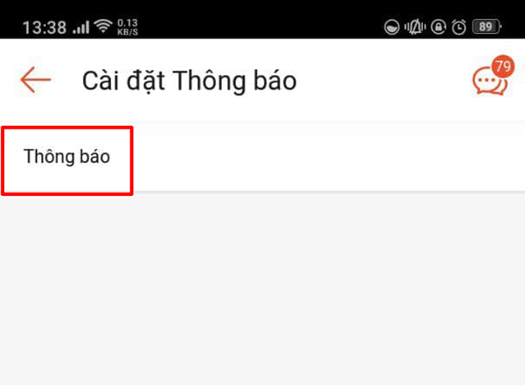 tắt thông báo shopee