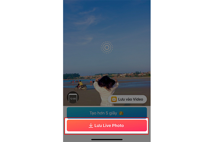 nhấn vào Lưu Live Photo.
