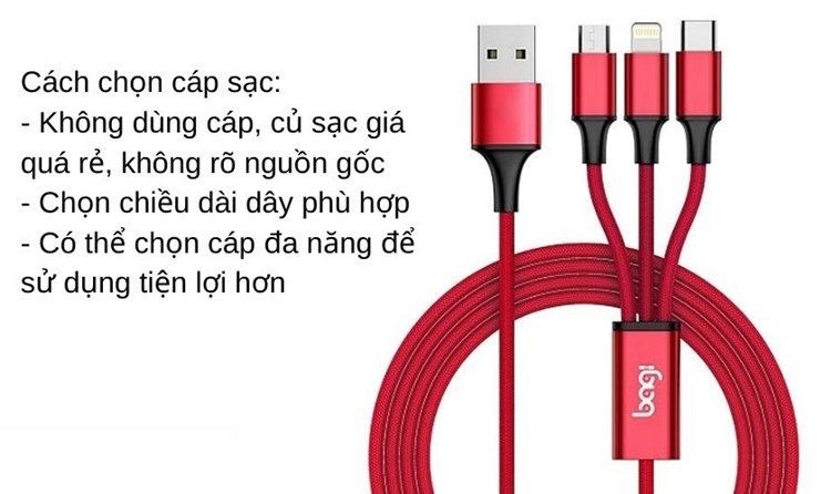 Chọn cap sạc chuẩn