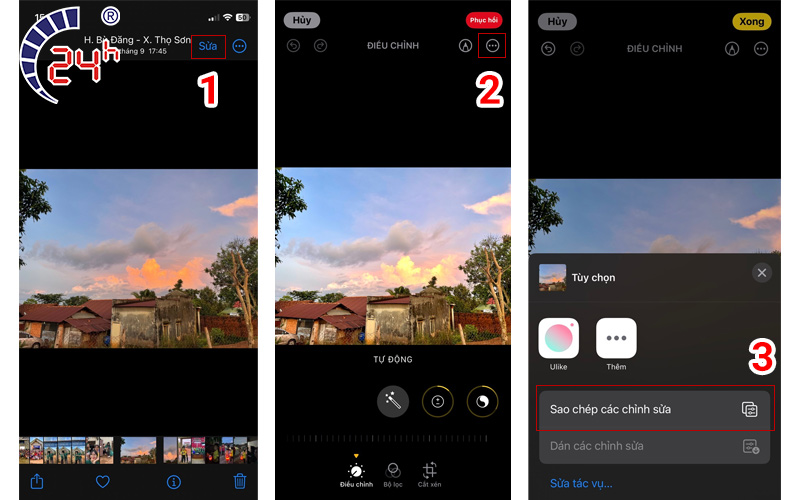 Cách lưu công thức chỉnh ảnh trên iPhone