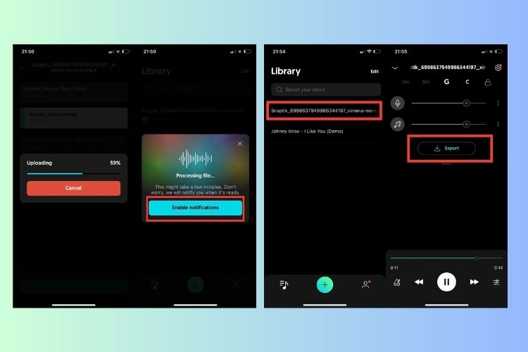 app tách lời khỏi nhạc online bước 6