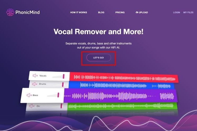 app tách nhạc và lời trên điện thoại bước 1