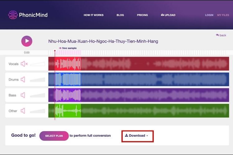 app tách nhạc và lời trên điện thoại bước 3