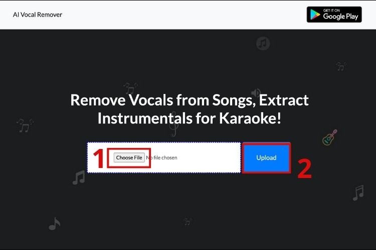 app tách nhạc và lời trong video bước 1