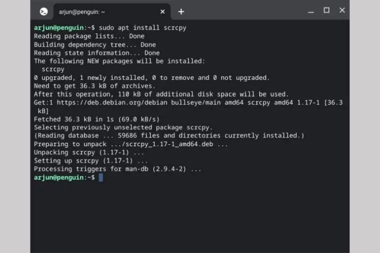 mở Terminal trên Chromebook