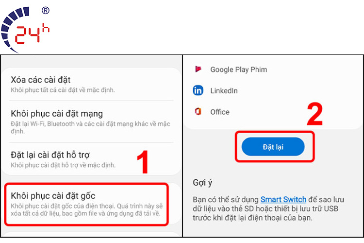 Cach sua ban phim Android la khoi phuc cai dat goc