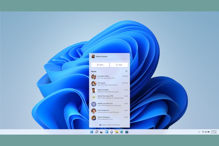 Chức năng trò chuyện của Microsoft Teams được tích hợp trực tiếp vào Windows 11