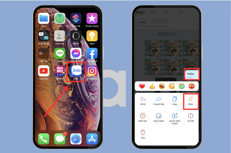 Hướng dẫn ghim tin nhắn Zalo