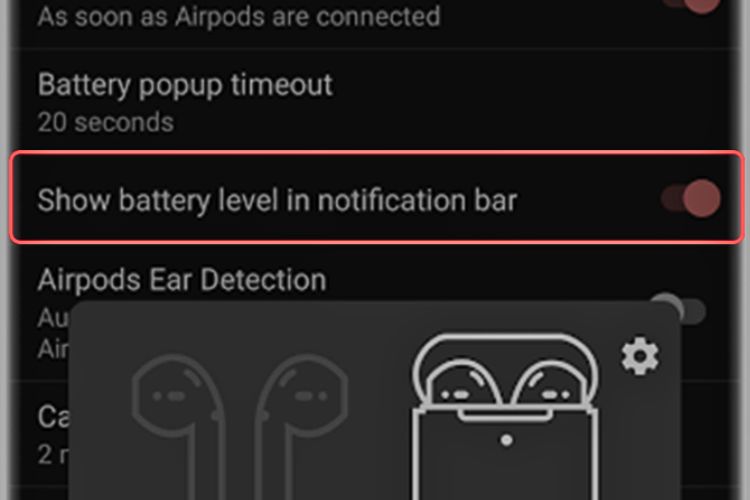 Bật tính năng Show Battery Level in Notification Bar