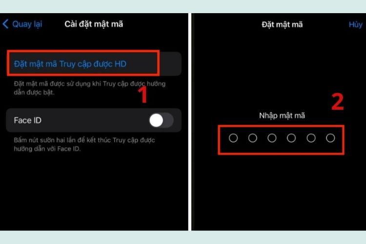 Chọn vào mục Cài đặt mật mã. Sau đó chọn Đặt mật mã Truy cập được HD.
