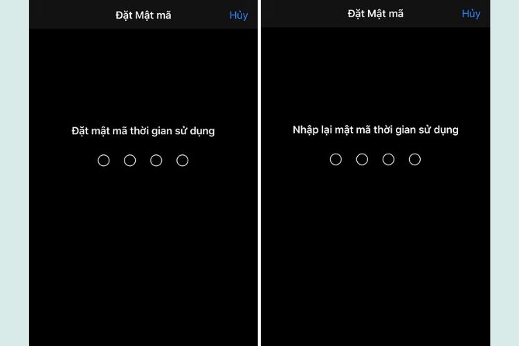 Tạo mật khẩu của bạn gồm 4 số và xác nhận lại mật khẩu bạn vừa đặt