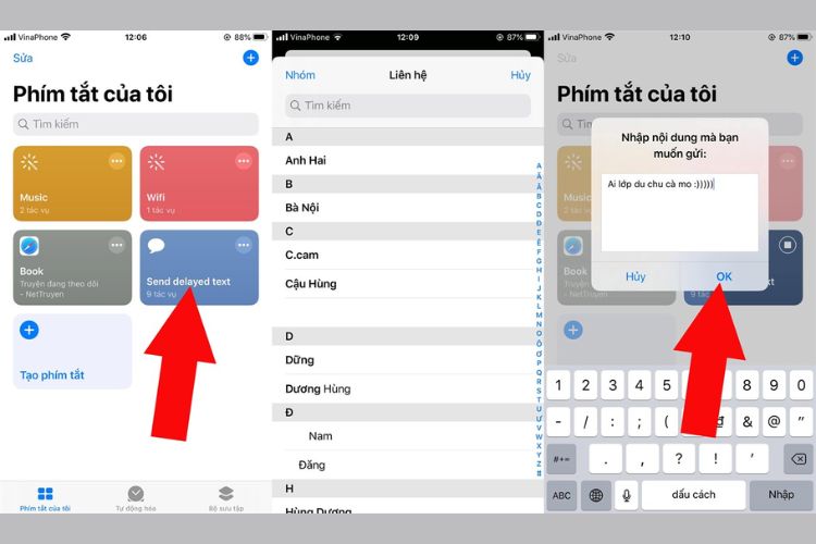 hẹn giờ gửi tin nhắn trên iPhone