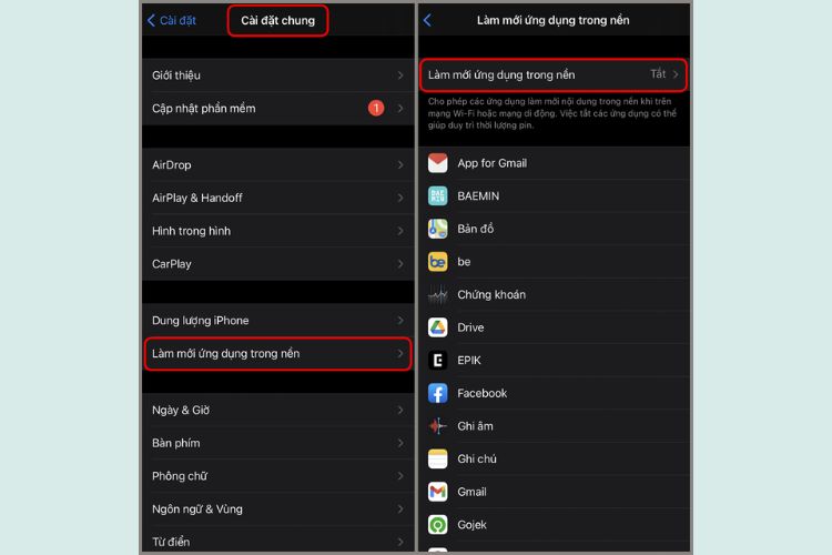 Giảm hoạt động của các ứng dụng chạy nền