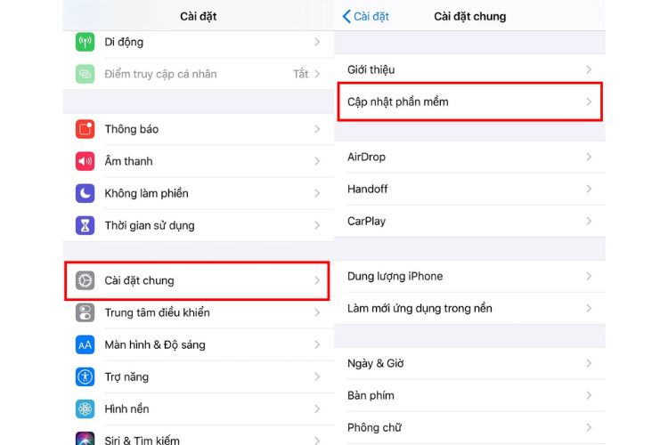 cập nhật hệ điều hành iOS mới 