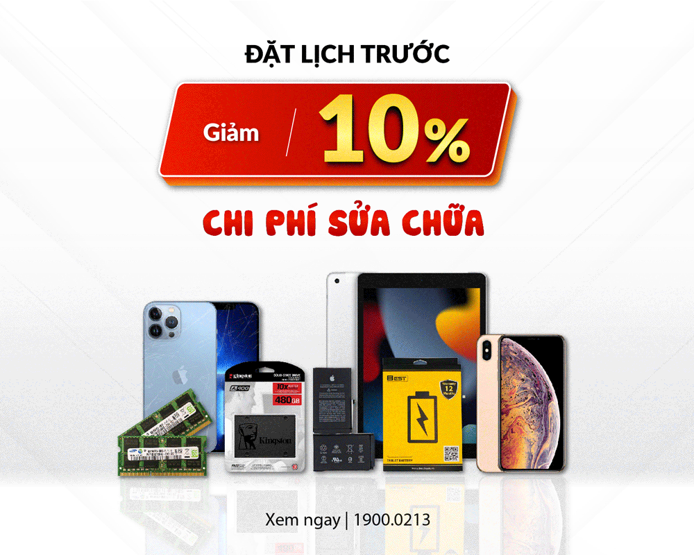 Giảm 10% chi phí sửa chữa khi khách đặt lịch trước 