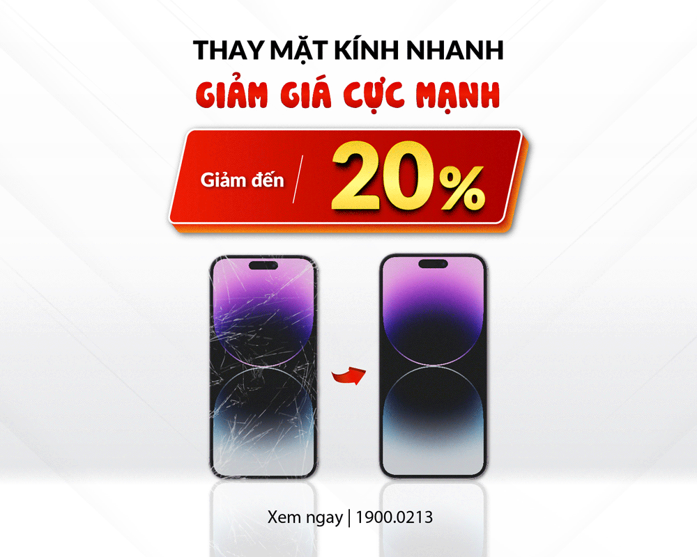 Khách được giảm đến 20% chi phí thay mặt kính iPhone