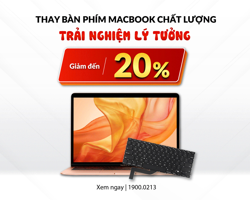 Giảm đến 20% thay bàn phím MacBook