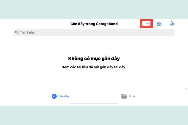 Mở ứng dụng GarageBand trên iPhone