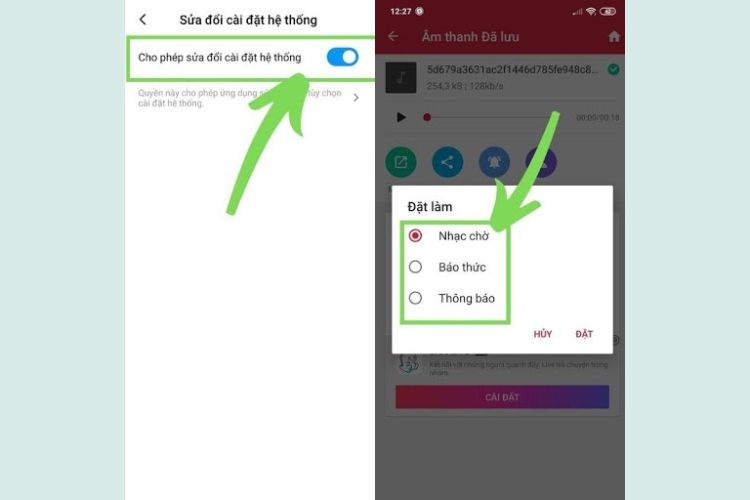 Kéo thanh Cho phép sửa đổi hệ thống.