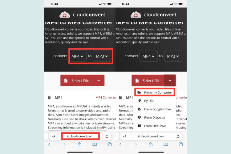 Mở trình duyệt và truy cập vào trang web Cloudconvert