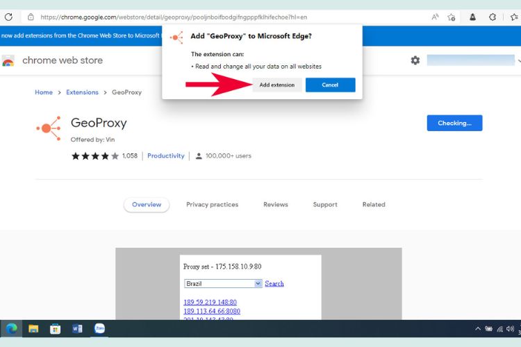 Tiếp theo, bấm vào “Add extension” để tải tiện ích.