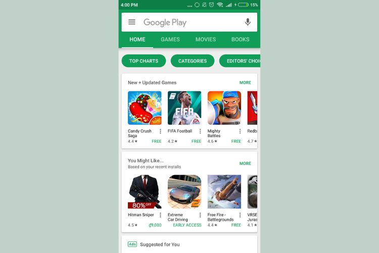 Mở ứng dụng Google Play Store