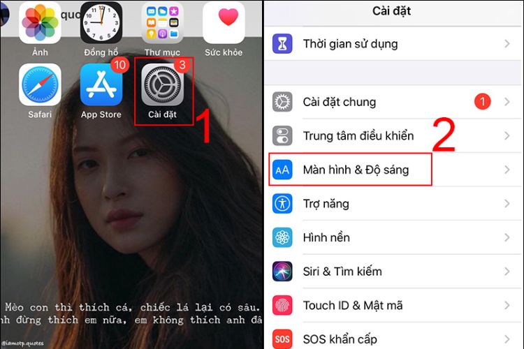 cài đặt cỡ chữ iphone