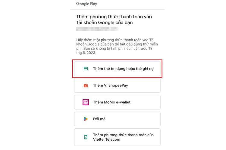 Phương thức thanh toán Youtube Premium 