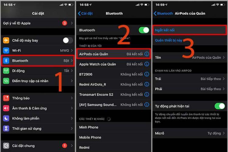 Kiểm tra các thiết bị kết nối Bluetooth