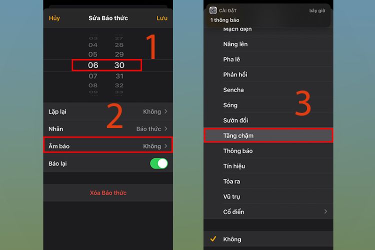 Kiểm tra tùy chọn âm lượng báo thức iPhone