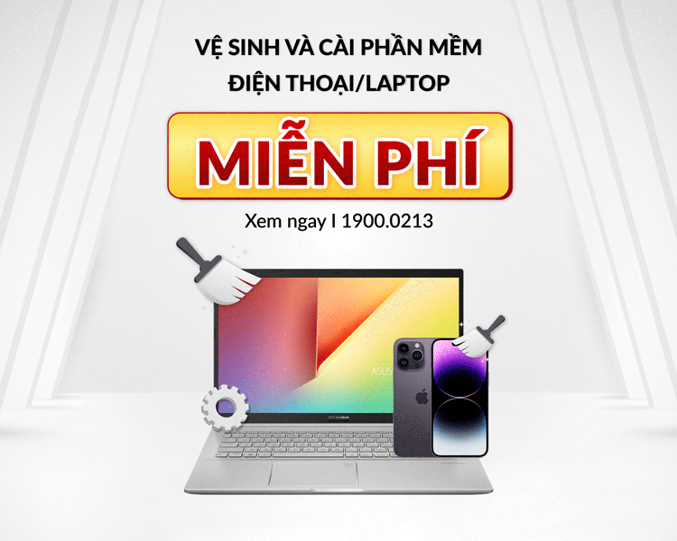 Hỗ trợ vệ sinh hoặc cài phần mềm điện thoại/laptop MIỄN PHÍ